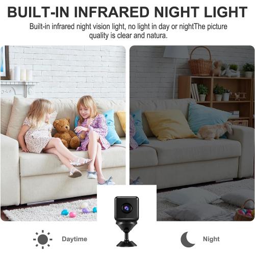 2K MiniSmart Hidden HD Cameras Wireless WiFi Camera for Home Security - Night Vision, Motion Detection, Built - in Battery, App Control (iOS & Android) - Ideal Indoor Nanny, Pet & Dog Camera