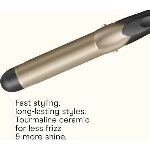 INFINITI PRO CONAIR Tourmaline Ceramic 1¼ Inch Curling Iron, 1¼-Inch Barrel Digital Hair Curler, Produces Loose Curls, 5 Heat Settings, For Use on Medium and Long Hair, Dark Grey