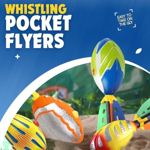 Liberty Imports 3 Pack Whistling Foam Footballs with Tail – Pocket Missile Rocket Football Toy Set for Kids – Aero Howling Sports Flyers for Outdoor Games, Backyard Play, Beach