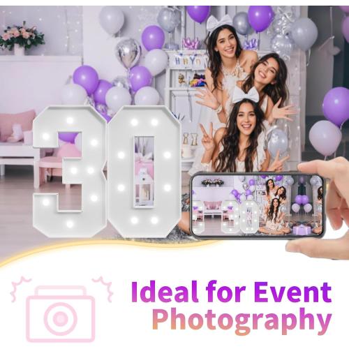 3FT Light Up Numbers 1, 1st Birthday Decorations for Girls Boys Kids Baby, Marquee Numbers 3 Feet Tall Light Up Sign for Birthday Party Anniversary Decorations