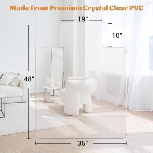 KMAT Office Chair Mat,Easy Glide Hard Wood Tile Floor Mats,Chair Mat for Home Office Rolling Chair,Heavy Duty Floor Protector -36x48 with Lip