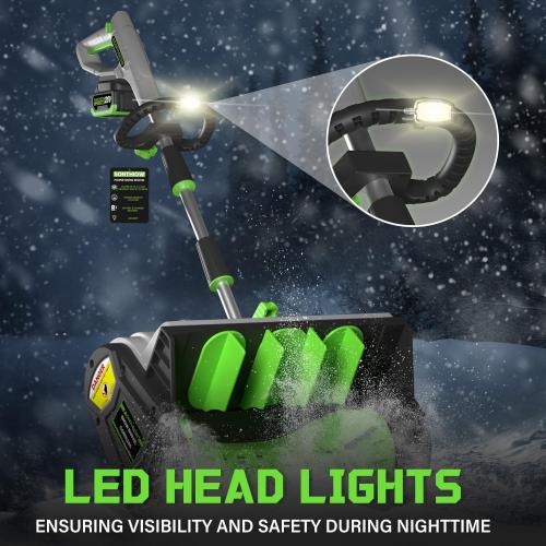 40V Brushless Cordless Snow Shovel, 13.5Inch Electric Snow Blower with 2X 4.0Ah Batteries & Quic Charger, Battery-Powered Snow Removal with 16.5FT Throw Distance for Patio, Deck, Driveway