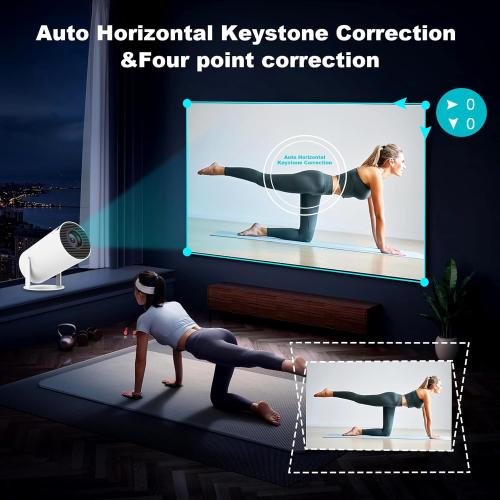 Mini Projector, Support 4K 1080P Portable Projector with Dual Band WIFI6 5G Wireless 5.2 Bluetooth Android 11, 160 ANSI Lumens, 180° Rotatable, Auto Keystone Correction,35-130 Screen Video Projector