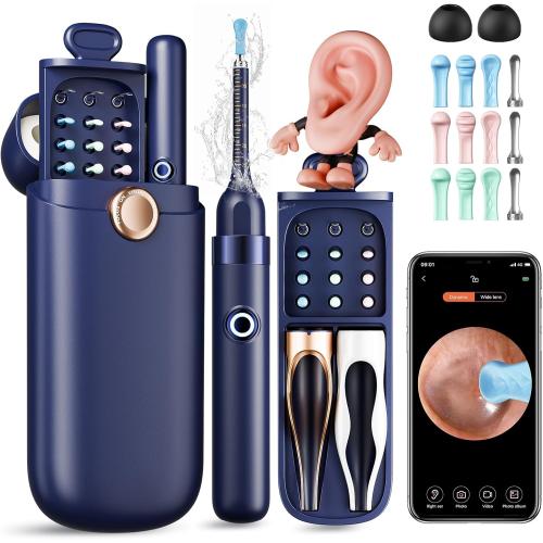 Ear Wax Removal, Ear Cleaner with Camera 1296P HD,Visual Ear Cleaner with 6 LED Lights and Flexible Tip,FSA HSA Eligible Items,Safe Ear Wax Removal Kit with Camera,Ear Cleaning Tool for Family Gifts
