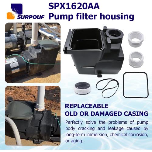 SPX1620AA Pump Strainer Housing Replacement for Hayward Super Pump, Pool Pump Strainer Cover For SP1600X5 SP1605X7 SP1607X10 SP1610X15 SP2600X7 SP2605X7 SP2607X10 SP2610X15 SP2615X20 SP2620X25