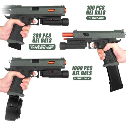 Color Green Electric Gel Blaster Toys New X5, Full Auto Splat-Blaster Includes Drum and Goggles for Outdoor Team Game, X2 Upgrade Version for Ages 14 ,Green