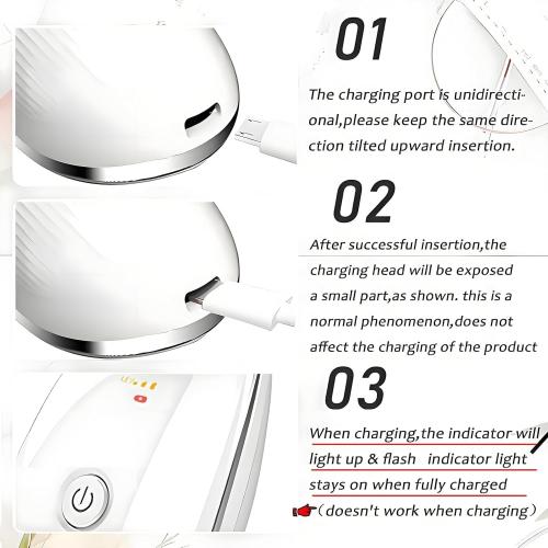 Color Tan  7-Color LED Facial Massager for Skin Care – Portable Multifunctional Face Massager Tool with Heat & Vibration, Anti-Aging & Wrinkle Reduction, Glossy White