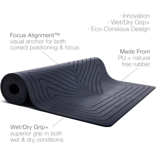 agoy PRO  WARRIOR - Premium Non-Slip Yoga Mat – Eco-Conscious Design - PU Mat With Wet/Dry Grip  - Focus Alignment - Lazer-Etched Technology - A Portable Standard Size Mat for All Styles of Yoga
