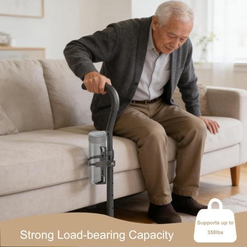 Couch Stand Assist for Elderly, 6-Level Height Adjust Chair Assist with Cup Holder, Mobility Standing Aid Sofa Standup Support for Patients, Seniors and Disabled (Black)