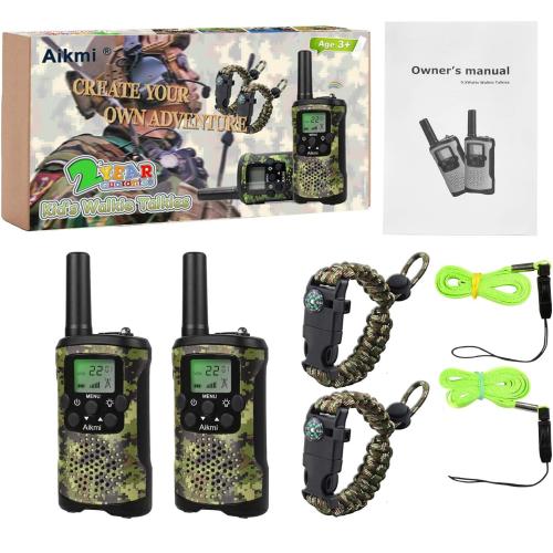 Walkie Talkies for Kids 22 Channel 2 Way Radio 3 Miles Long Range Handheld Walkie Talkies Durable Toy Best Birthday Gifts for 6 Year Old Boys and Girls fit Adventure Game Camping (Green Camo 1)
