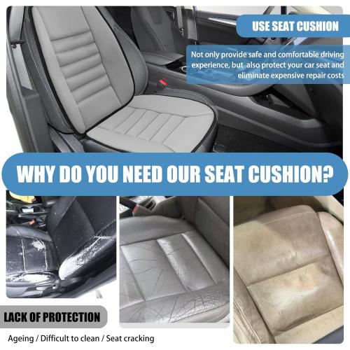 Car Seat Cushion, Memory Foam Cushion for Car Seat, Lumbar Support Pillow, Seat Cushion for Full Back and Seat, Ideal for Car Seat Driver, Office Chair, Wheelchair and Back Pain Relief (Gray)
