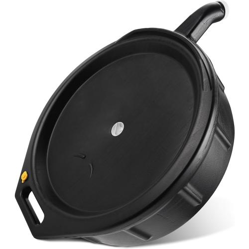 Oil Drain pan 15 Quart with Splash Guard and Handles, Oil Change Pan Universal Fit