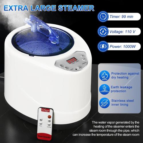 Portable Sauna Box, Steam Sauna Tent for Home with Steamer, Remote Control, Folding Chair, 9 Levels, 2.6’ x 2.6’ x 5.9’