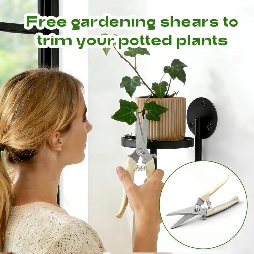 Hanging Planters for Indoor Plants with Garden Shears, 4 Pack Modern Wall Plant Holder & Plant Hanger Indoor, Metal Hanging Planter Set, Window Hanging Plant Holder & Plant Hanger for Home Decor, Black