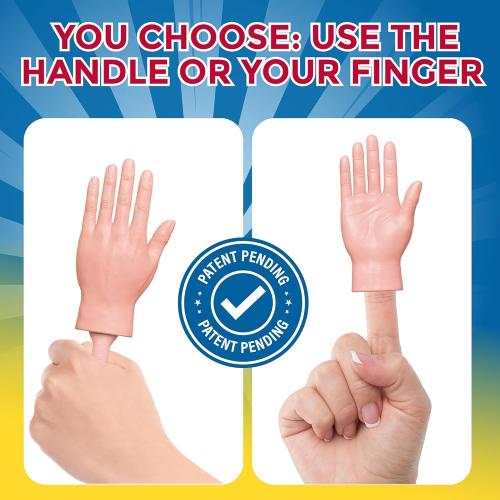 DR DINGUS Tiny Hands (2 Pair) - Patented Rubber Design for Realistic Look & Feel - Little Small Mini Stick Puppet - Make Anyone Laugh - Pocket Sized Hilarity and Big Laughs - Friend & Family Fun