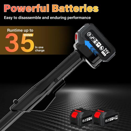 Cordless Snow Shovel, 21V Brushless Motor, 4.0AH Electric Snow Blower, 14 Clearing Path - 26 ft Throwing Distance for Sidewalk, Deck & Patio(2 * 4.0Ah Battery & Quick Charger Included)