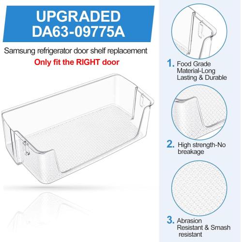 Upgraded DA63-09775A DA97-20984A Refrigerator Door Bin Compatible with samsung Refrigerator Door Shelf-RIGHT Samsung Refrigerator Door Bin RF27T5201SR, RF28T5001SR, RF27T5241SR, RF28T5021SR Shelves