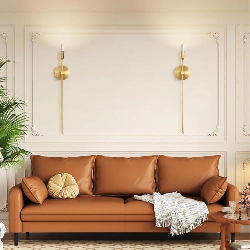 Gold Candle Sconces Long Wall Candle Holder, Set of 2 Large Wall Candle Sconce Modern Chic Home Decor for Bedroom, Dining Room, Living Room 23