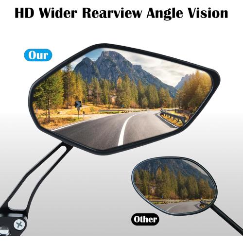 2 Pack Bike Mirrors, 360°Rotatable HD Wide Angle Rear View Mirror - Universal Handlebar Accessories for Mountain/Road Bike, Scooter, E-Bike (Black)