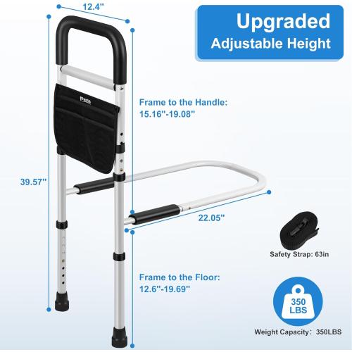 Panta Bed Rails for Elderly Adults Safety, Adjustable Bed Assist Rails for Seniors,Black