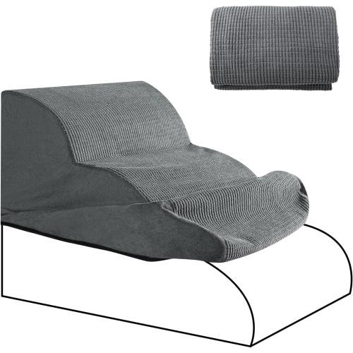 3 Step Foam Dog Stairs Replacement Cover (for AODISMAN Dog Ramp Only), Suitable Size: 22.4 L*15.7 W*15.7 H,Grey