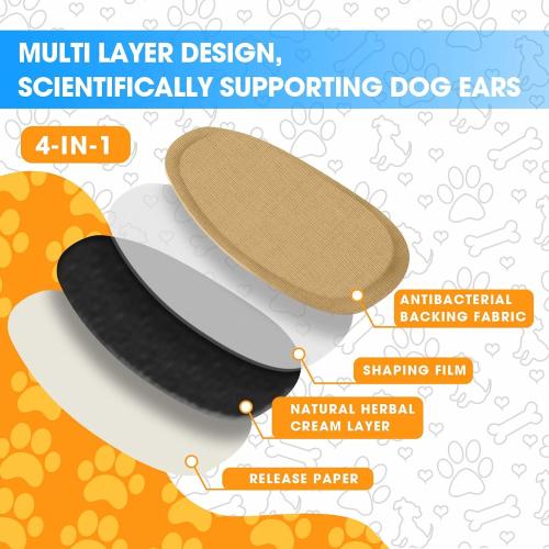4 Set Doberman Ear Posting Kit for Doberman Pincher Samoyed with Extra 2 Rolls Dog Ear Tapes