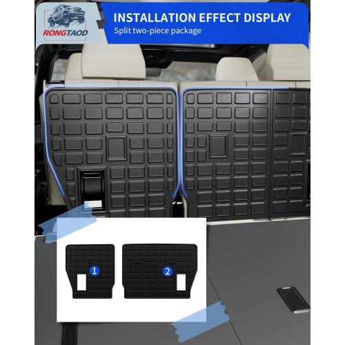 Rongtaod Kick Mats Compatible with 2024 2025 2026 Toyota Grand Highlander 2nd Backrest Mats Back Seat Protector All Weather 8 Seats Highlander Accessories