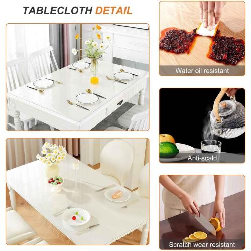 Clear Plastic Table Top Protector Cloth Waterproof Oilproof Stain Resistant Wipeable 2mm Thick Table Cover for Dresser End Table Workbench Computer Desk(39.4x118.1in/100x300cm)