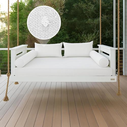 Outdoor Daybed Cushion Cover Twin,Daybed Mattress Bolster Pillow Fitted Sheet Cover,Twin Size Outdoor Daybed Cushion Covers (White, 75 * 39 * 6in)