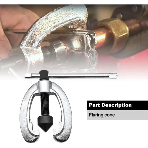 Automotive Double Flaring Tool Kit, for 7 Dies 3/16-5/8 Pipe Brake Line Cutter Tool, Brake Line Bender Flare Tool with Replacement Blade and Reamer