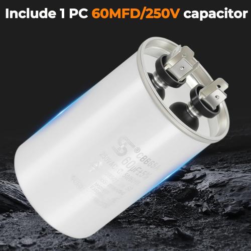 Blower Motor Furnace with Capacitor 5KCP39LGV569BS 1/2HP 115V Compatible with Carrier, fit for Bryant Payne HC43TE113 AC Conditioner Motor (7.9A 48 Frame 60Hz 1075RPM 3Speed CW/CCW)