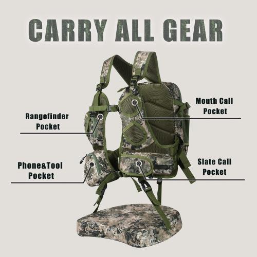 LUCKY CLOVER Turkey Vest, Comfortable Turkey Hunting Vest with Seat Cushion, Turkey Gear & Accessories