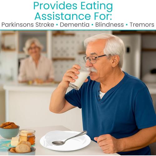 Vive Spill-Proof Scoop Plate, 9 (2 Pack) - Dish with Wall for Disabled | Handicapped, Elderly Adults with Special Needs from Parkinsons, Dementia, Stroke, Tremors with - Non Skid Padded Bottom
