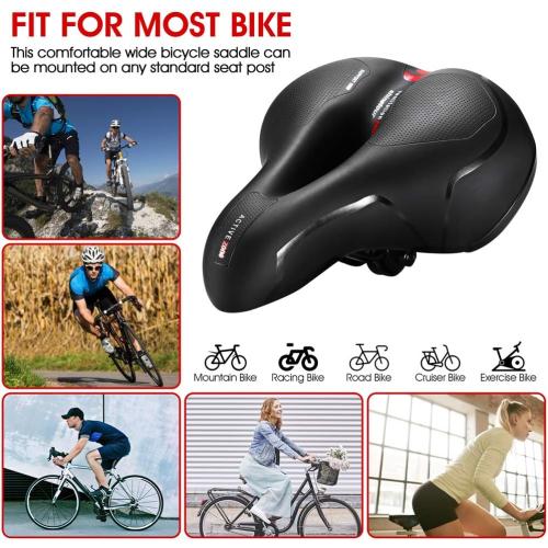 Comfortable Seat Cushion for Men Women with Dual Shock Absorbing Ball Memory Foam Waterproof Wide Bicycle Saddle Fit for Road Bikes