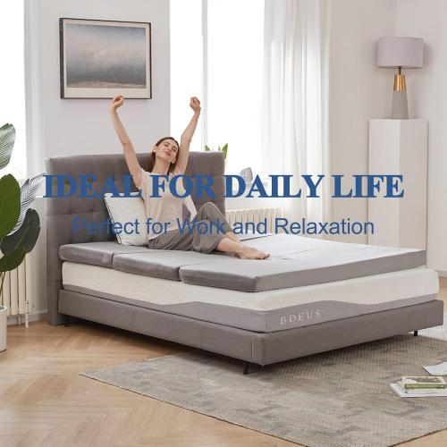 SINWEEK Tri Folding Mattress Foam Topper 4 Thickness Floor Cot Mattress, Guset Bed with Removable&Machine Washable Cover and Lining, CertiPUR-US Certified 38 x 80 Inch