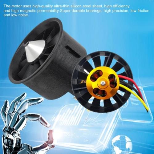 QF2822 64mm 12 Blade EDF Set, 3500KV Brushless Motor 3-6S Lipo (1200W/100A) for RC Jet Ducted Fan Upgrade