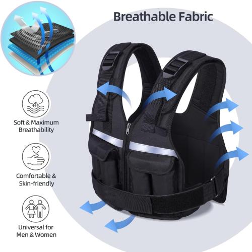 Sportneer Adjustable Weighted Vest Weights: 2-18 lbs/2-40 lbs Washable Weight Vest for Walking 16 In 1 Fast Adjust Rucking Vest for Women and Men Home Gym Running Jogging Strength Training Vests