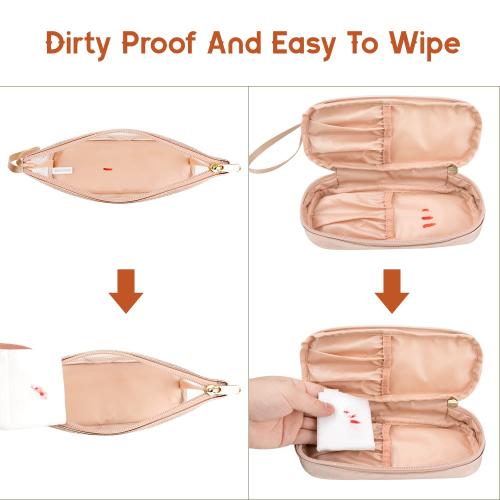 Ethereal Clear Makeup Bag, TSA Travel Makeup Organizer Bag Rose Gold Makeup Bags for Women Small Cosmetic Bag Portable Makeup Bag for Purse