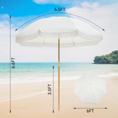 Patio Umbrella with UPF 50  Protection, 8 Ribs, Push Button Tilt - Versatile Outdoor Shade for Garden, Courtyard, and Beach