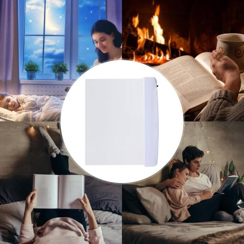 Flat Book Lights for Reading at Night in Bed Clear LED Book Page Light Bookmark Light for Reading Illuminator Panel Plate Lamp Board Wireless (White)