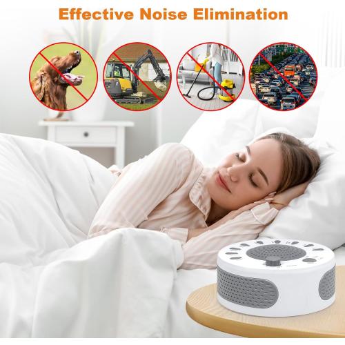 White Noise Machine Sleep Helper Sound Relaxation Machine Sleep Therapy Sound Machine with 27 Unique Natural Sounds, Sleep Disorders Noise Cancelling for Home, Office, Spa, Yoga, Kids