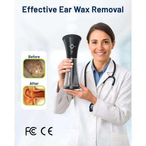 Upgraded Ear Wax Removal with One-Piece Waste Tank, Safe Cleaner with Water Temperature Sensor, Effective Ear Irrigation Kit, IPX7, FSA-HSA-Eligible, Semi-Transparent