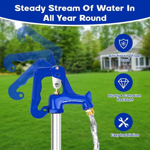 3.25FT Frost Proof Yard Hydrant-Heavy Duty Outdoor Frost Free Water Hydrant | 3/4 Pipe Connection, Total Length 3.25ft,12’’Bury Depth, Freezeless Proof Hydrant for Yard, Garden, Pasture Irrigation
