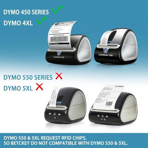 BETCKEY - Compatible DYMO 30252 (1-1/8 x 3-1/2) Address & Barcode Labels - Compatible with DYMO Labelwriter 450, 4XL, NOT Fit 550 & 5XL [10 Rolls/3500 Labels]