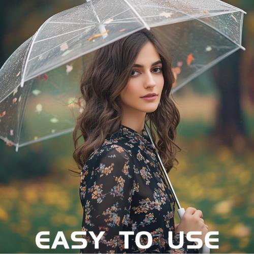 10 Pcs Clear Umbrellas Wedding bulk, Transparent Umbrellas, Windproof Large Clear Umbrella for Outdoor Events, Wedding Supplies