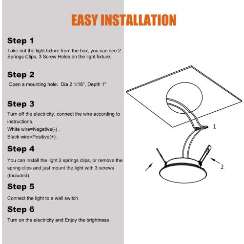Facon 3 Inch LED RV Puck Light, DLFST3-008, Full Aluminum Recessed Mount Down Light 12V Interior Light for RV Motor-Homes Camper Caravan Trailer Boat, 4000K Cool White (6 Packs)