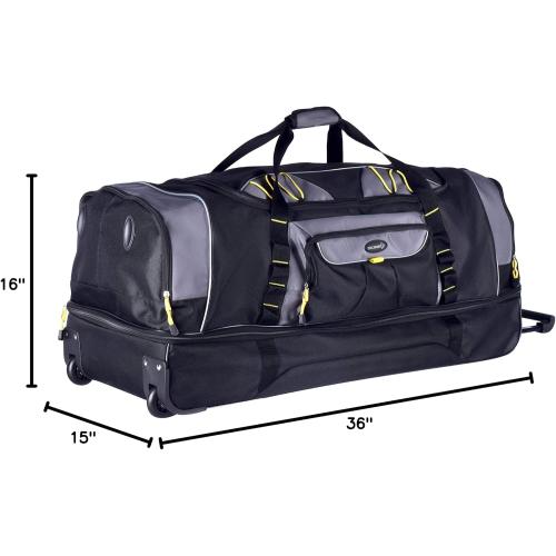 TPRC Sierra Madre II Upright Rolling Duffel Bag, Black/Gray, 36-Inch