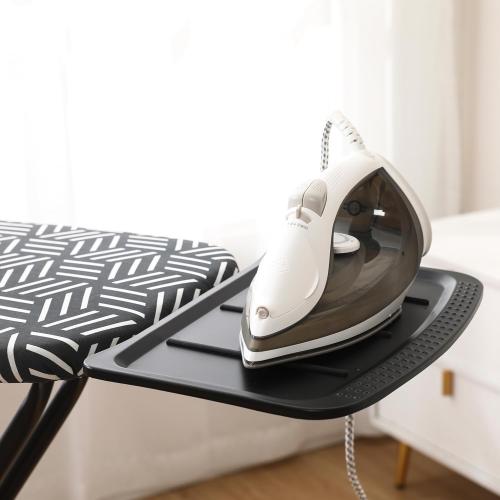 caius Ironing Board, Height Adjustable Heavy Duty Metal Iron Board with Heat Resistant Cover & Safety Iron Rest, Full Size 43x13 Foldable Space Saver Design, Heavy Duty, Easy to Fold
