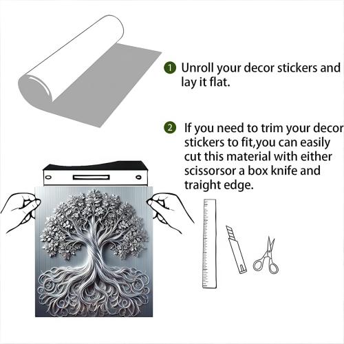 BlissYard Tree of Life Dishwasher Magnet Cover Skin Panel Magnetic Dishwasher Covers Decorative Sliver Metal of Life Front Door Magnet Cover Home Appliances Dishwasher Refrigerator Cupboard 23x26 Inch