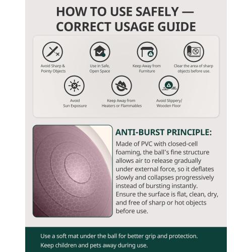 Trideer Yoga Ball – Anti-Burst Exercise Ball for Pregnancy, Office, Birthing, Stretching & Core Workout – Home Gym & Therapy